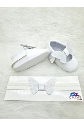 پاپوش سفید بچه گانه چرم مصنوعی Çago kids - کد 906032225