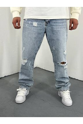 شلوار جین آبی مردانه پاچه پهن FURY wear - کد 906095161