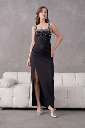 لباس مجلسی و فارغ التحصیلی مشکی زنانه بند دار dipmoda - کد 906098129