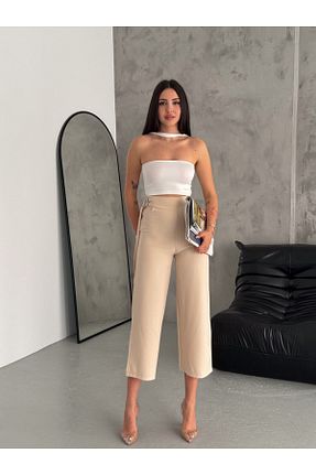 شلوار بژ زنانه پارچه Gugus - کد 906100973