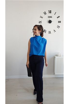 بلوز آبی زنانه ساده Butik - کد 906089079