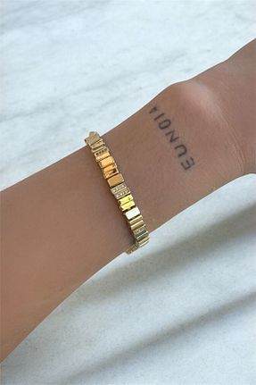 دستبند جواهر طلائی زنانه زیرکن Feraye Aksesuar - کد 906095517