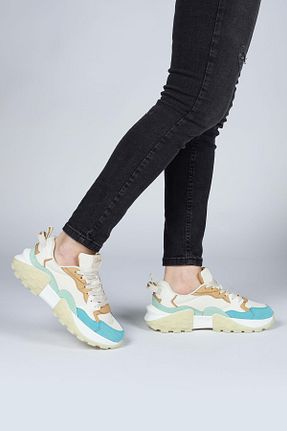 کفش اسنیکر بژ زنانه بند دار Jump - کد 782881201