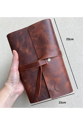 سر رسید قهوه ای ساده ALESTA LEATHER - کد 845457185