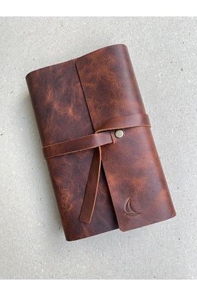 سر رسید قهوه ای ساده ALESTA LEATHER - کد 845457185