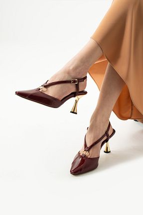 کفش پاشنه بلند کلاسیک زرشکی زنانه چرم مصنوعی Güllü Shoes - کد 906118092
