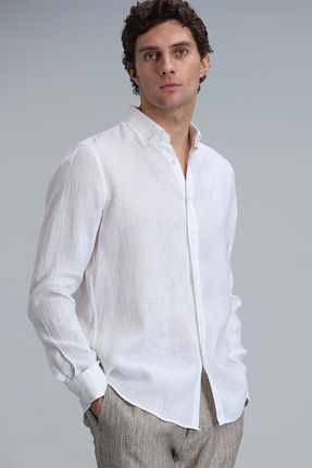 پیراهن سفید مردانه یقه پیراهنی Lufian - کد 928769330