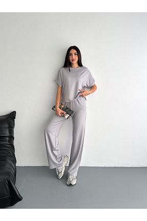 ست گرمکن طوسی زنانه پاچه لوله تفنگی fiolin - کد 906120772