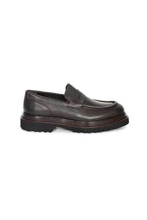 کفش لوفر قهوه ای مردانه چرم خالص Tuna - کد 917819548