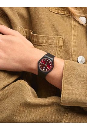 ساعت مچی قرمز زنانه 34 میلی متر Swatch - کد 1059421
