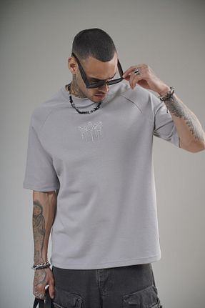 تیشرت طوسی مردانه Relaxed king brich - کد 906134291