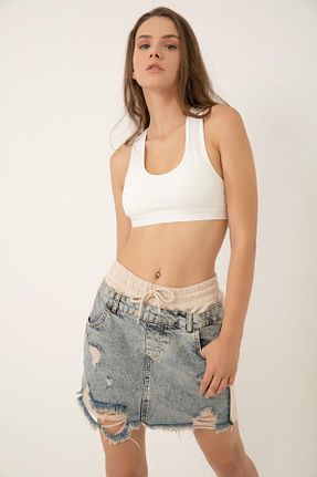 دامن بژ زنانه پنبه ای Polo State - کد 839890663