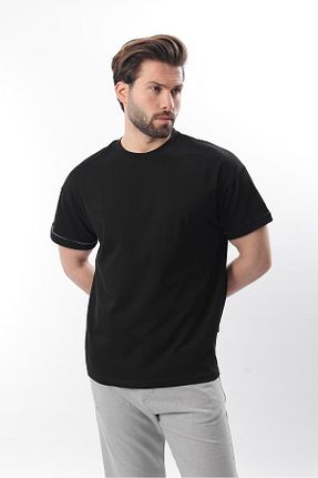 تیشرت مشکی مردانه رگولار Madmext - کد 906159747