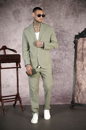 ست بالاتنه و پائین تنه خاکی مردانه بافتنی Butik - کد 906185774