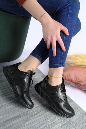 کفش اسنیکر مشکی زنانه بند دار Oksit - کد 277207611