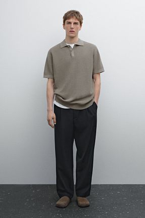 تیشرت طوسی مردانه رگولار Massimo Dutti - کد 906157405