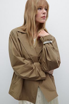 ترنچکت قهوه ای زنانه پنبه ای Massimo Dutti - کد 917826599