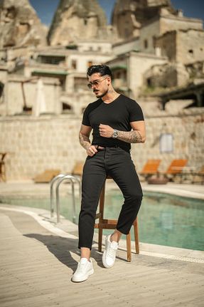 شلوار جین مشکی مردانه پاچه تنگ OUTFİT MAN - کد 816721346