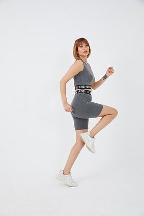ست بالاتنه و پائین تنه طوسی زنانه بافتنی DPARİS - کد 906196717