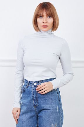 بلوز طوسی زنانه یقه ماهیگیر DPARİS - کد 906197254