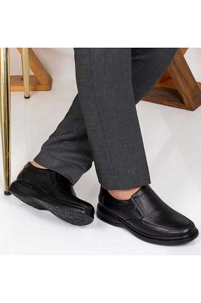 کفش کژوال مشکی مردانه چرم خالص sershoes - کد 906199010