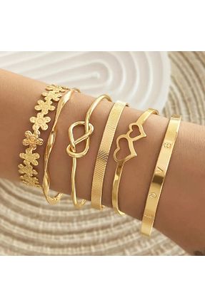 دستبند استیل (فولاد) زرد زنانه پوشش لاکی Feron accessories - کد 906194679