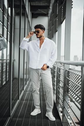 شلوار طوسی مردانه پنبه ای OUTFİT MAN - کد 844007697