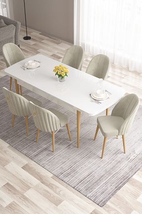 ست میز آشپزخانه سفید MDF Canisa - کد 465512922