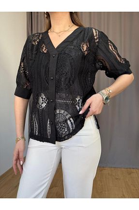 پیراهن مشکی زنانه رگولار Size Özgü - کد 906201955
