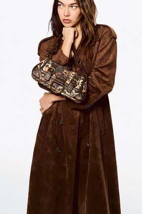 کیف دستی قهوه ای زنانه پلی استر Bershka - کد 906206147