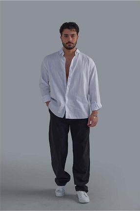 پیراهن سفید مردانه Asimetrik OUTFİT MAN - کد 900342898