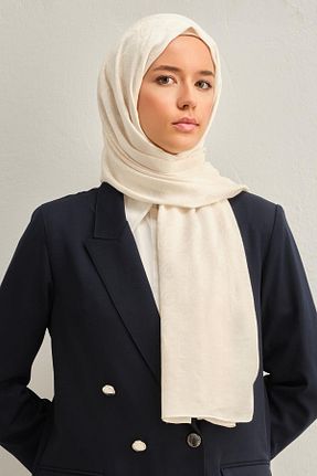 شال سفید زنانه پنبه ای Armine - کد 864902053