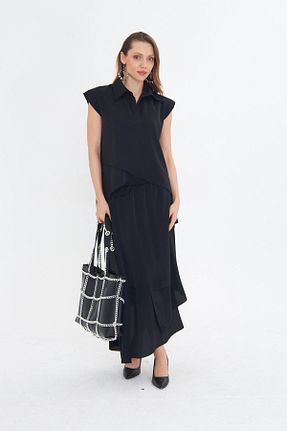 بلوز مشکی زنانه رگولار LAMANTE - کد 906213766