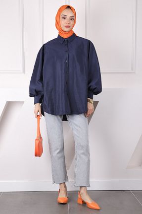 پیراهن حجاب سرمه ای زنانه رگولار İmajButik - کد 906242696
