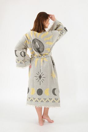 کیمونو و کافتان طوسی زنانه %100 پنبه Befera Design - کد 906242747