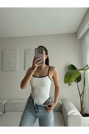 بادی سفید زنانه بند دار Zoom Butik - کد 917994074