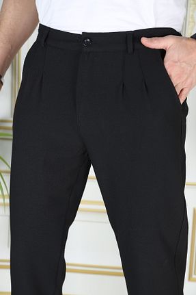 شلوار مشکی مردانه Keten Görünümlü MODA - کد 906317101