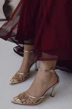 کفش مجلسی زرد زنانه پارچه ای POLKA STORE - کد 906324268