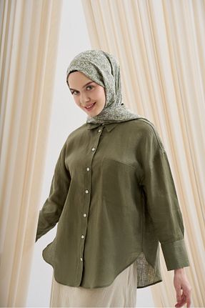 شال خاکی زنانه پنبه ای ARMANDA - کد 906322962