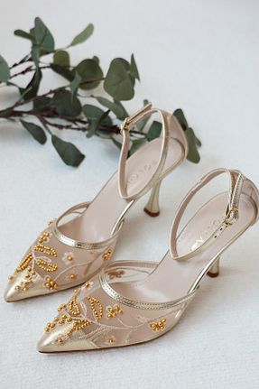 کفش مجلسی زرد زنانه پارچه ای POLKA STORE - کد 906324268