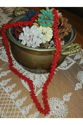 گردنبند جواهر قرمز زنانه منجق Ekinoksen - کد 906332170