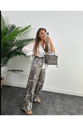 شلوار بژ زنانه بافتنی Action fashion - کد 906360357