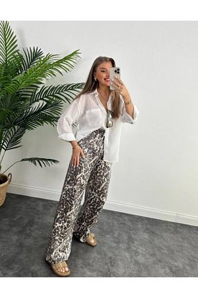 شلوار بژ زنانه بافتنی Action fashion - کد 906360357