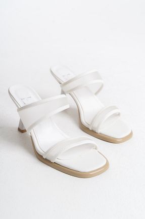 دمپائی سفید زنانه چرم مصنوعی Liza Shoes - کد 906371137