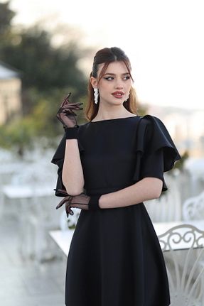لباس مجلسی و فارغ التحصیلی مشکی زنانه ساتن AYŞEYAMAÇLI - کد 906367842