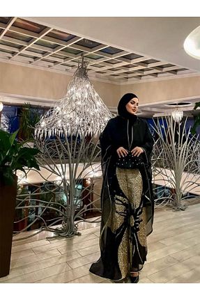 کافتان و کیمونو حجاب مشکی زنانه مخلوط ویسکون fiore fashion - کد 906160129