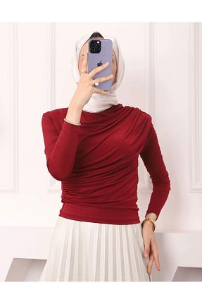 بلوز بنفش زنانه ساده İmaj - کد 906373814