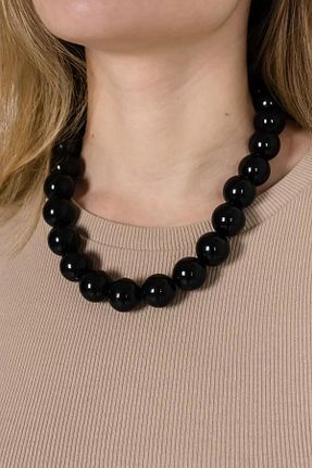 گردنبند جواهر مشکی زنانه سنگ طبیعی New Obsessions - کد 848762912