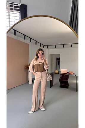 ست بالاتنه و پائین تنه قهوه ای زنانه بافتنی Sezgi Tekin - کد 906403554