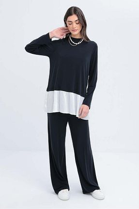 ست بالاتنه و پائین تنه حجاب مشکی زنانه رگولار ALLDAY - کد 906415436
